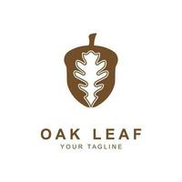 Oak leaf logo design template vector