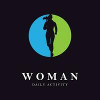 woman daily activity logo vector