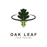 Oak leaf logo design template vector