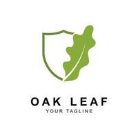 Oak leaf logo design template vector