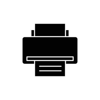 printer icon. solid icon vector