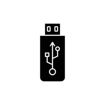 flash disk icon. solid icon vector