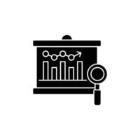 graph analysis icon. solid icon vector