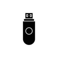 flash disk icon. solid icon vector