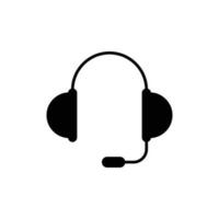 headset with mic. solid icon vector