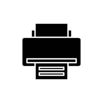 printer icon. solid icon vector