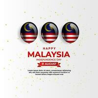 Malaysia independence day greeting design vector