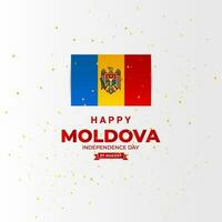 Moldova independence day greeting design vector