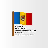 Moldova independence day greeting design vector