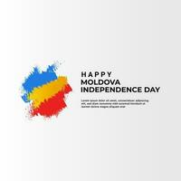 Moldova independence day greeting design vector
