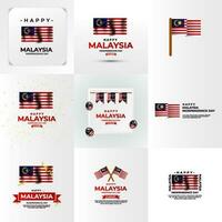 Malaysia independence day greeting design vector