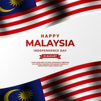 Malasia independencia día saludo diseño vector