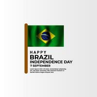 Brazil independence day greeting design vector