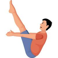 Navasana yoga asana pose illustration vector