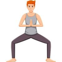Malasana yoga asana pose illustration vector