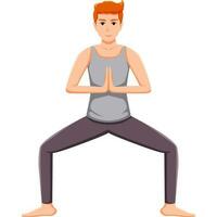 Malasana yoga asana pose illustration vector