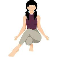 cruzar yoga asana actitud ilustración vector