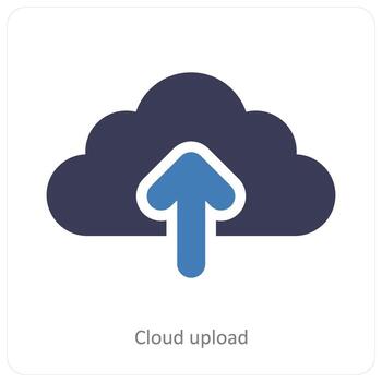 Cloud Upload and cloud computing icon concept vector