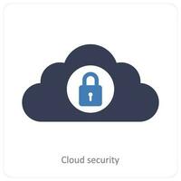 Cloud Security and cloud computing icon concept vector