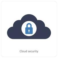 Cloud Security and cloud computing icon concept vector