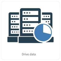 Drive Data and database icon concept vector
