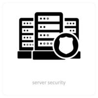 servidor seguridad y seguridad icono concepto vector