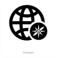 compass and direction icon concept vector