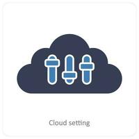 Cloud Setting and setup icon concept vector