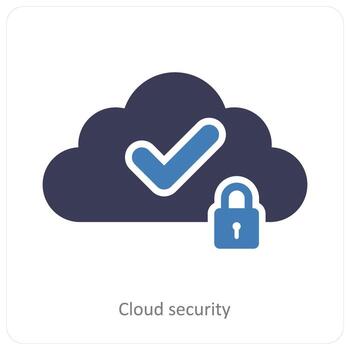nube seguridad y nube informática icono concepto vector
