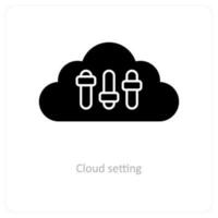 Cloud Setting and setting icon concept vector
