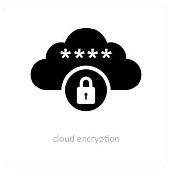 Cloud Encryption and computing icon concept vector