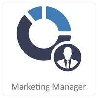 marketing manager and digital marketing icon concept vector