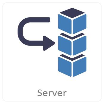 server and database icon concept vector