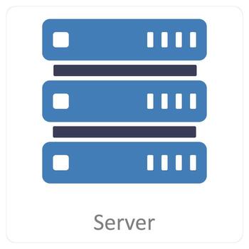 server and database icon concept vector