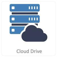 cloud drive and storage icon concept vector