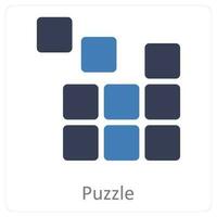 puzzle and solution icon concept vector