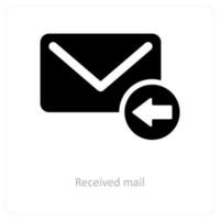 recibido correo y correo icono concepto vector