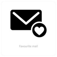 favorito correo y correo icono concepto vector