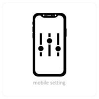 Mobile Setting and app setting icon concept vector