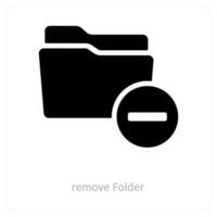 Remove Folder and delete folder icon concept vector