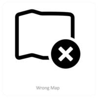 wrong map and pin icon concept vector