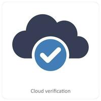 nube verificación y aprobado icono concepto vector