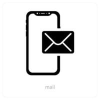 mobile mail and email icon concept vector