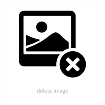 Delete Image and image icon concept vector