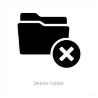 Delete Folder and remove folder icon concept vector