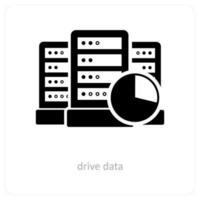 Drive Data and data icon concept vector
