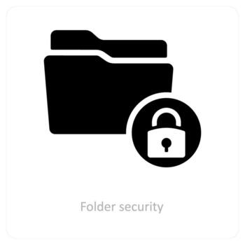 Folder Security and folder icon concept vector