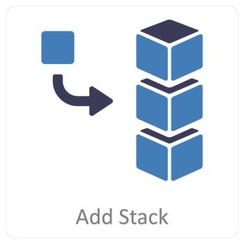 añadir apilar y base de datos icono concepto vector