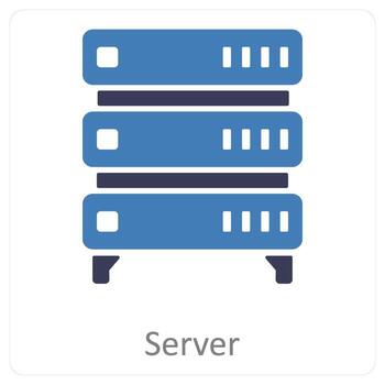 server and database icon concept vector