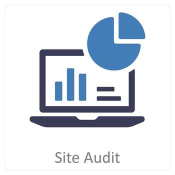 site audit and data audit icon concept vector